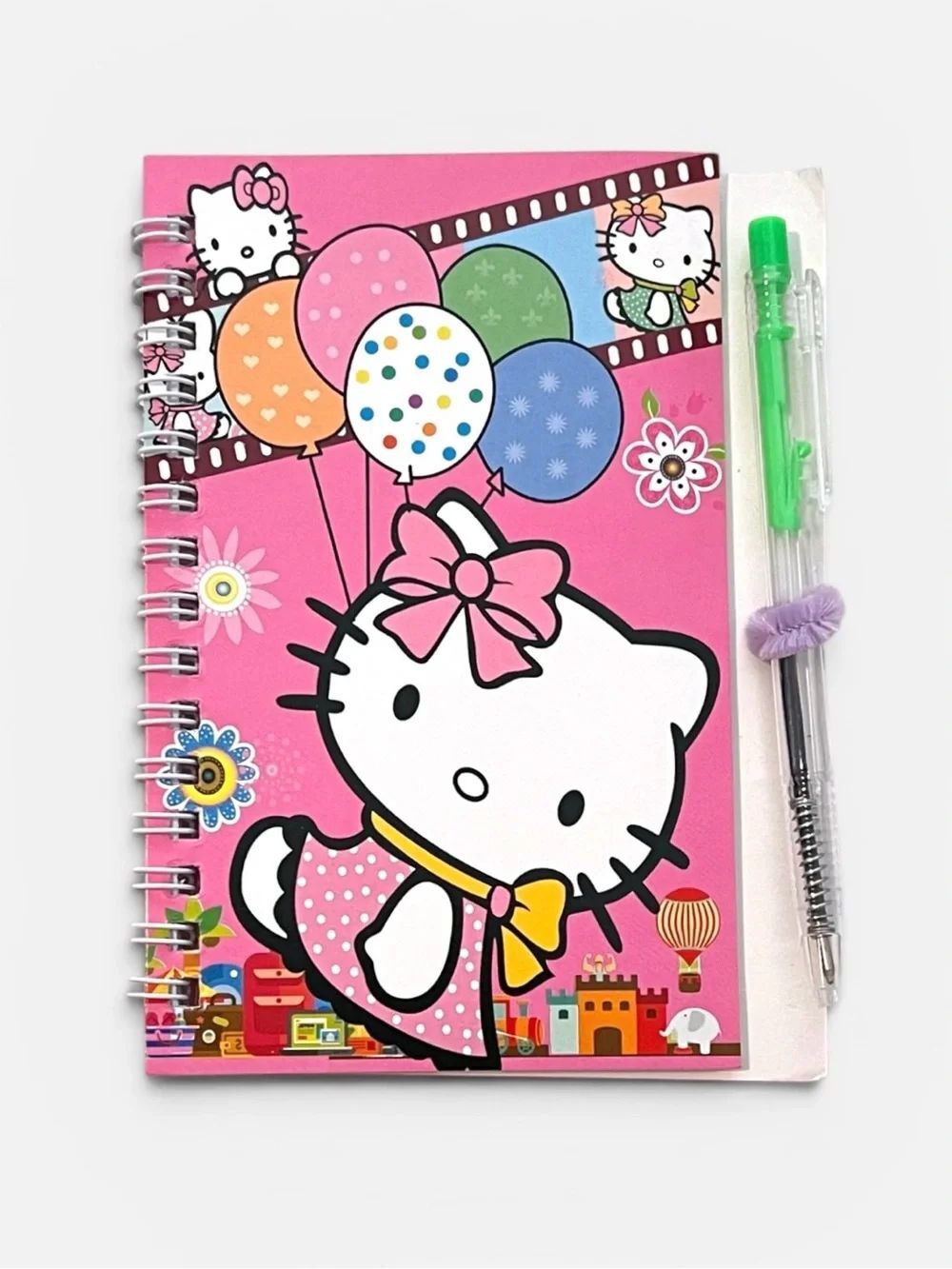 Sanrio Hello Kitty Pink Balloon Spiral Notebook with Pen